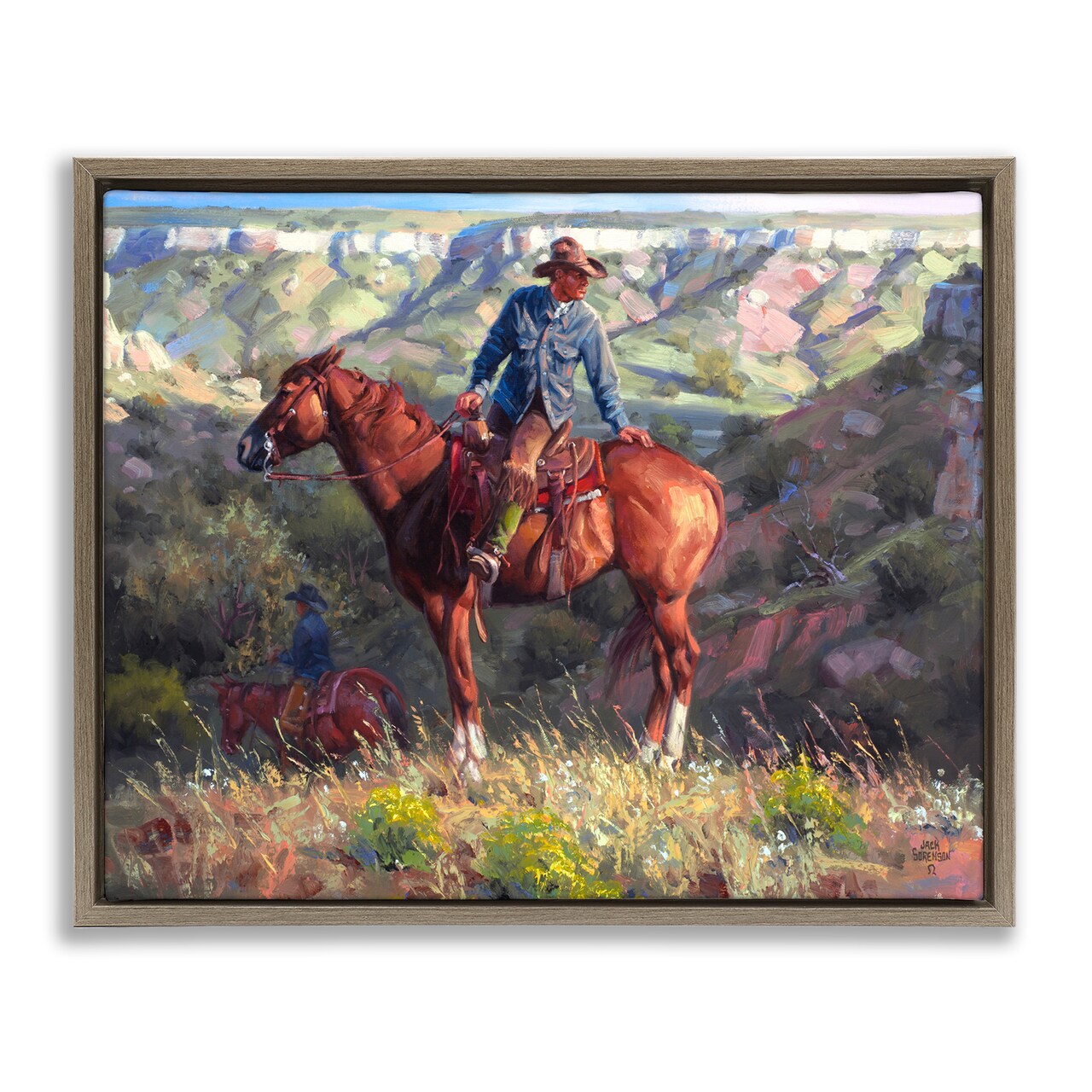 Stupell Industries Cowboy by Rustic Cliffs Floating Frame By Jack Sorenson